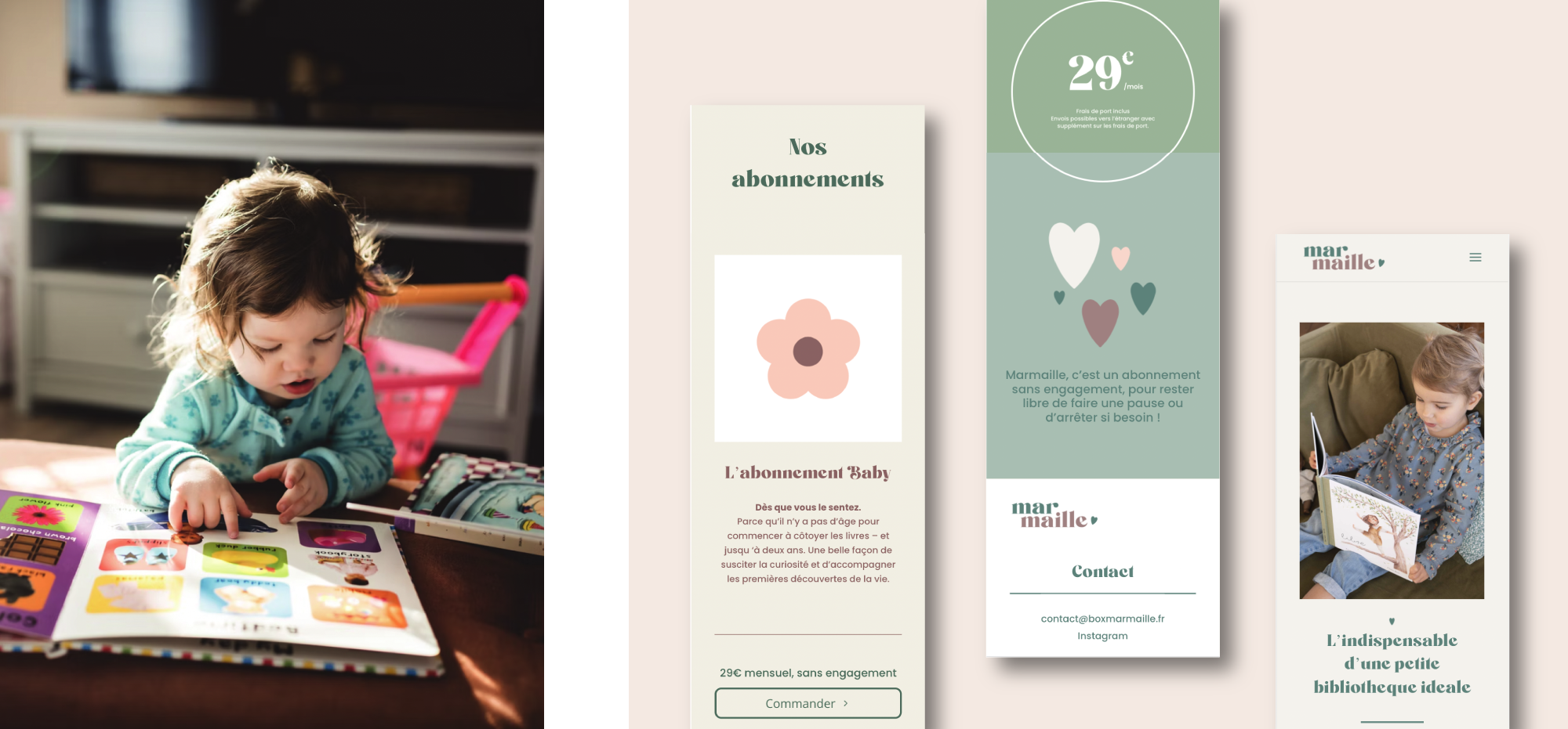 Présentation des abonnements Marmaille sur site web format smartphone.